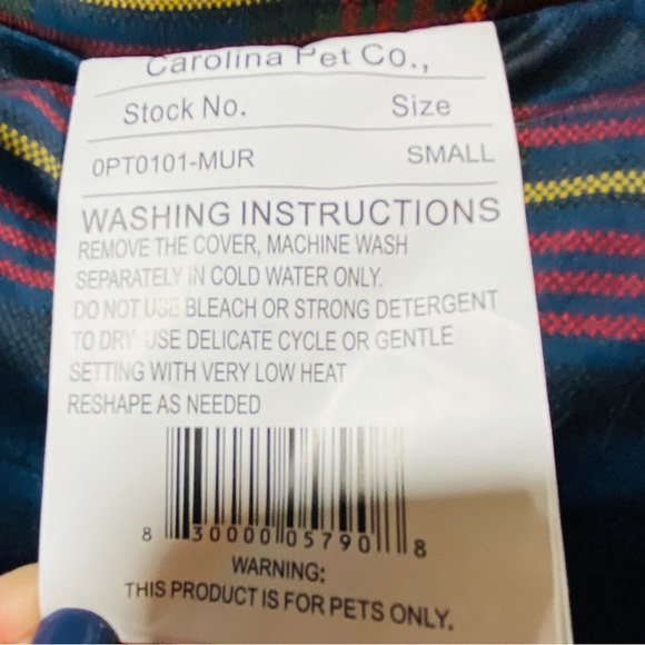 Pendleton Navy Blue and Red Plaid Small Dog Bed 28 X 20 X 4 in NEW NWT - Picture 10 of 11